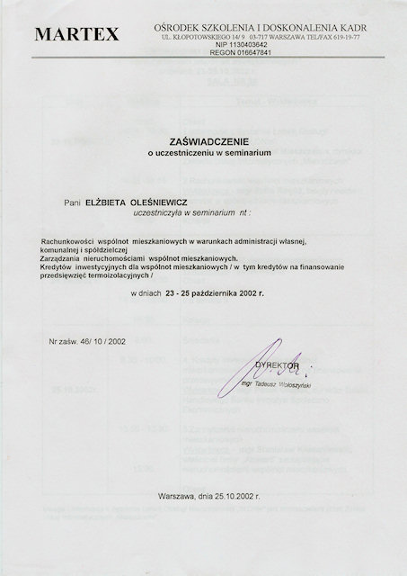Zawiadczenie