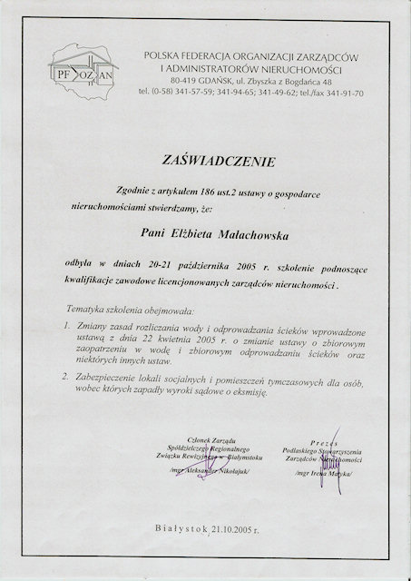 Zawiadczenie
